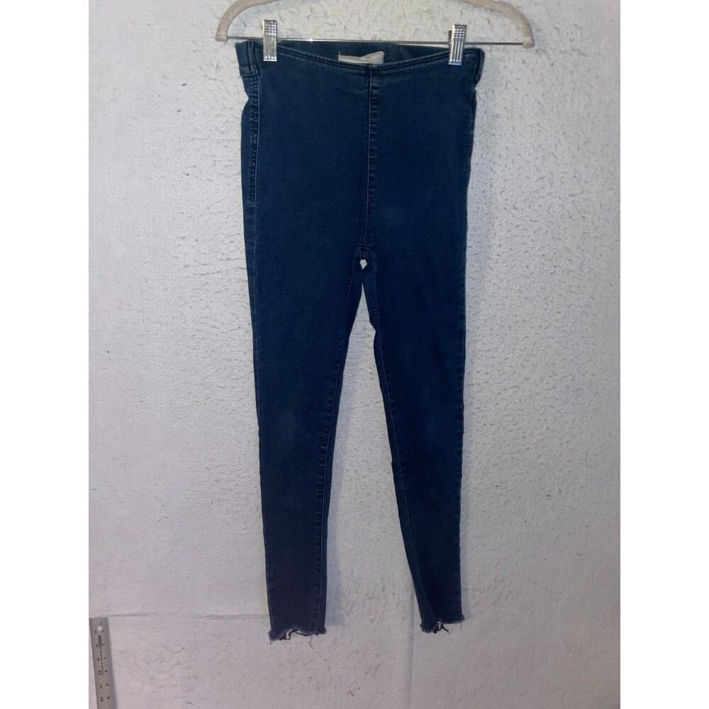 FREE PEOPLE Womens Size 26 W26 Blue Skinny Jeans Zippered Cuffs 27" Inseam
